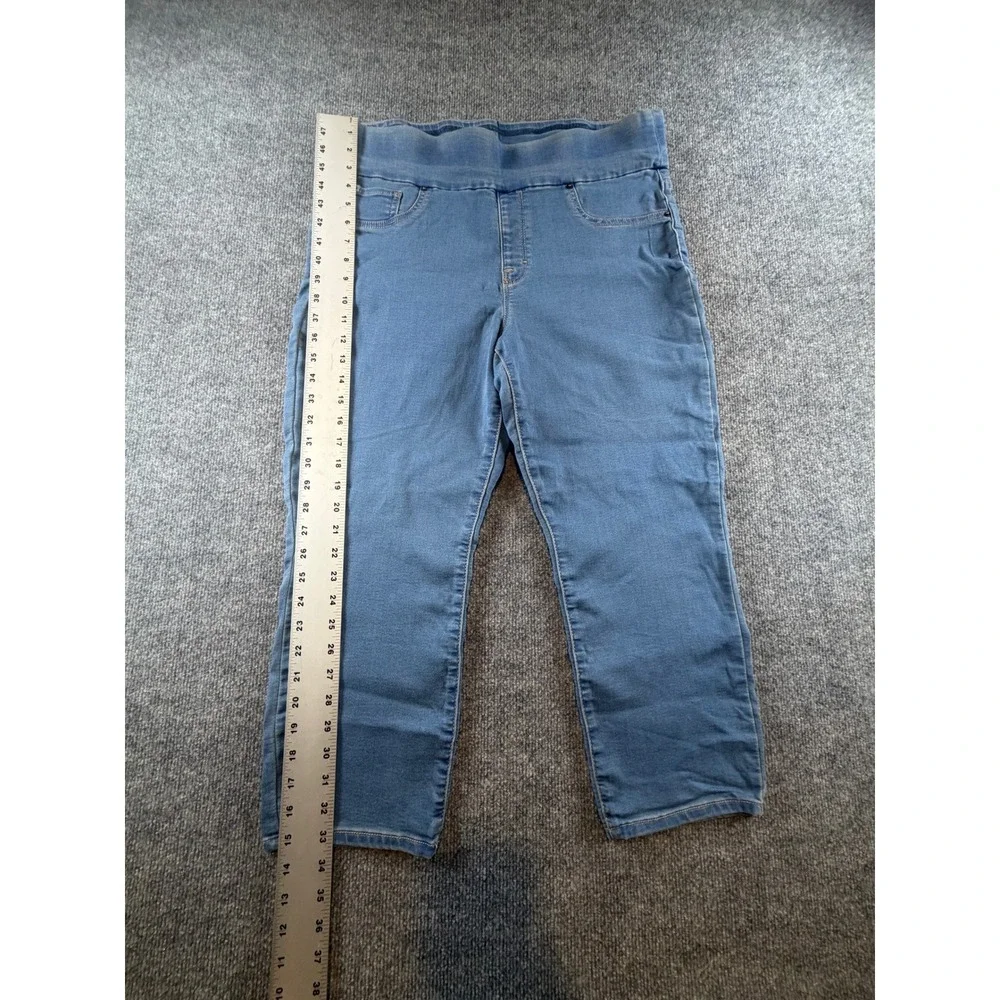 Jordache Pull On Curvy Jeggings Light Wash Denim Cropped Pants XL 16-18
